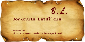 Borkovits Letícia névjegykártya